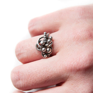 Sterling Silver Ring Organica Orbit Sculpture Ring, Sterling Silver, Recycled Silver, Wearable Art Midwinter Hollow
