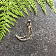 Load image into Gallery viewer, Silver Crescent Moon Pendant Hammered Texture