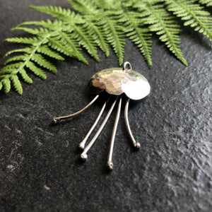 Silver Reticulated Jellyfish Pendant